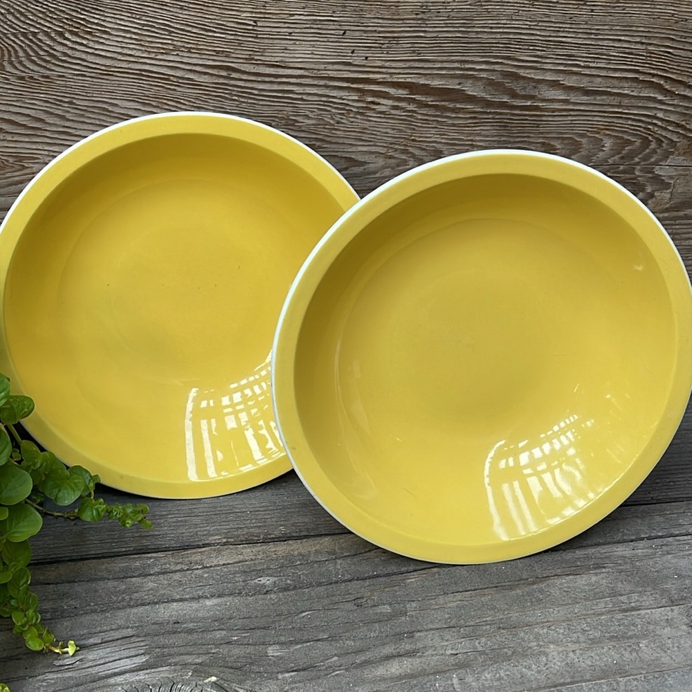 Vintage MCM Yellow Mikasa Cereal Bowls Set of 2